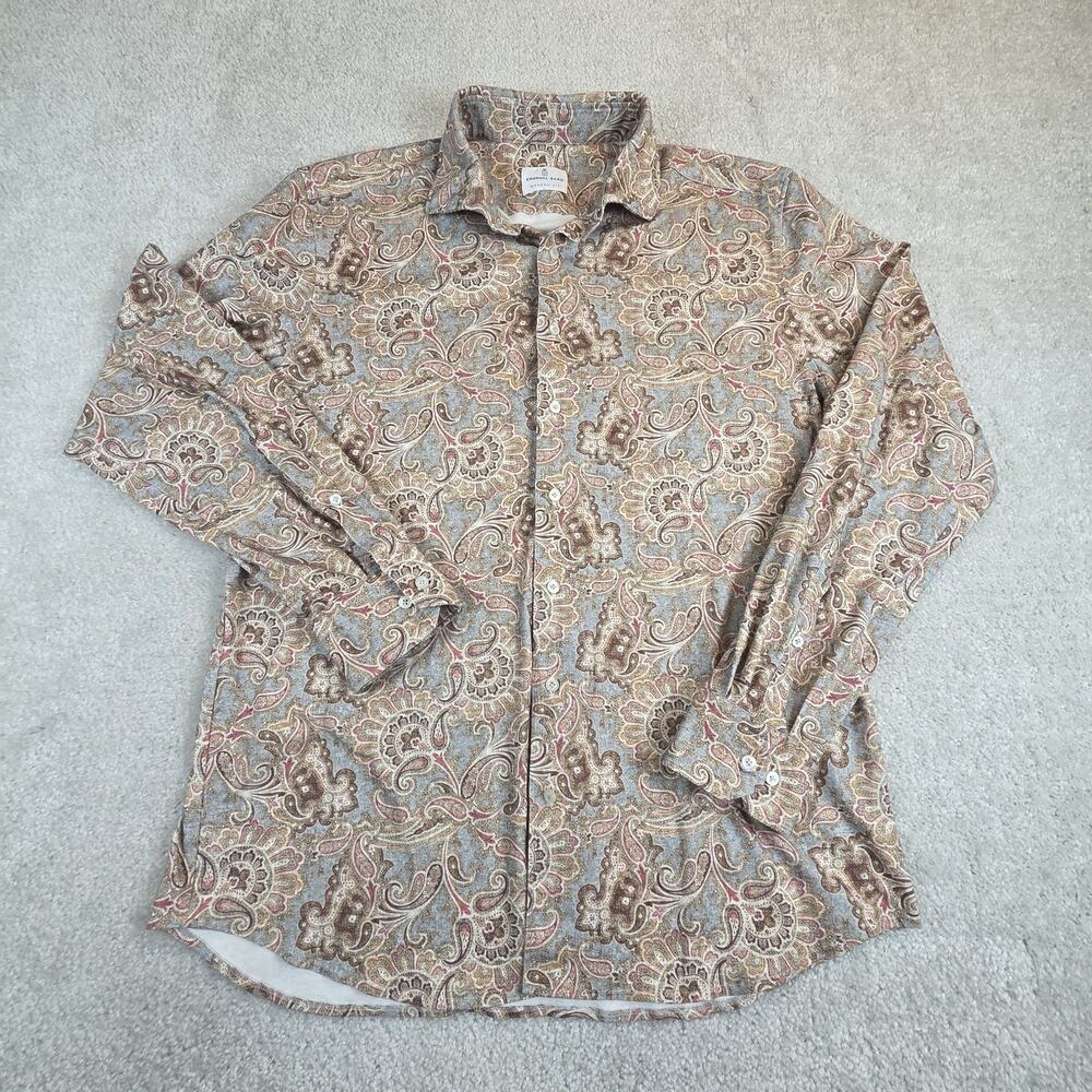 Emanuel Berg Modern Fit Mens Byron Dress Shirt L /XL Paisley Soft Stretch - Picture 2 of 9